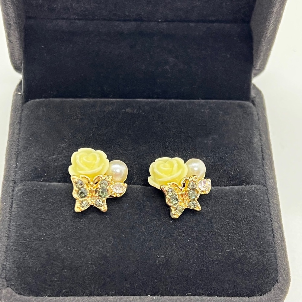 3/$20 Rose and Pearl & Butterfly Earrings